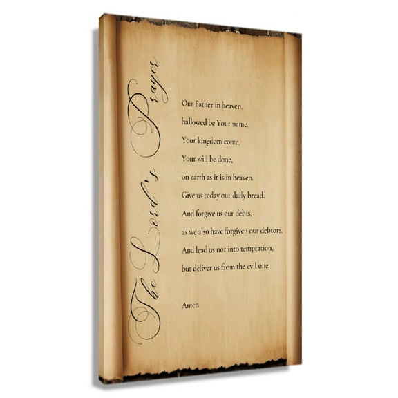 The Lord’s Prayer Bible Scripture Wall Decor Canvas Prints Rectangular Painting Pictures For Bathrooms Unframed 12x18 in