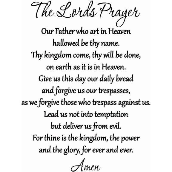 The Lord's Prayer Bible Wall Decal Our Father Vinyl Wall Art Scripture Quote Faith Home Christian Decor Stickers