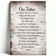 The Lord's Prayer Canvas Wall Art Our Father Christian Hymn Painting Spiritual Scripture Poster Living Room Religious Decor Print Ready to Hang 8*12