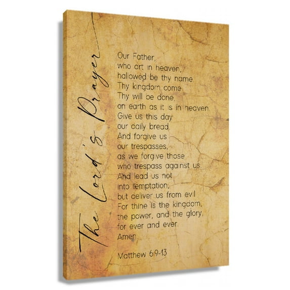The Lord's Prayer Matthew 6 9-13 Bible Scripture Wall Art Bible Poster Decoration Home Paintings Living Room Vertical Canvas Prints Wall Pictures
