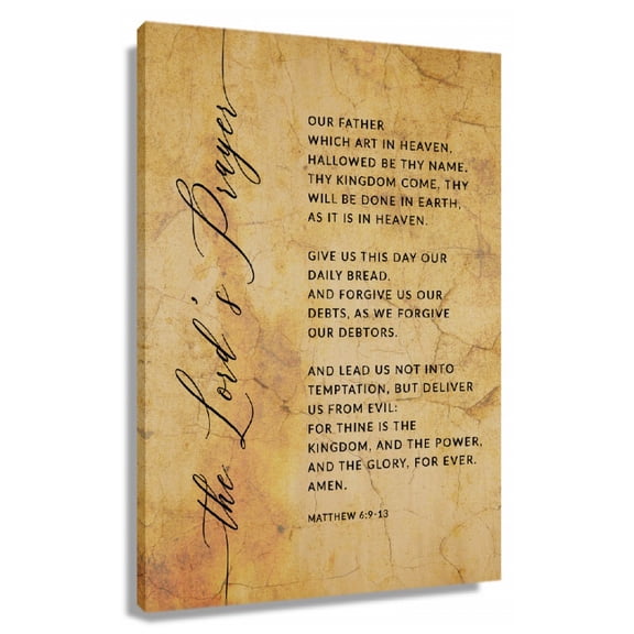 The Lord's Prayer Matthew 6 9-13 Wall Art Bible Verse Poster Decorations For Bedroom Paintings Canvas Prints Framed 24×36 in