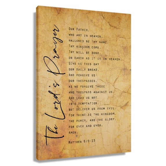 The Lord's Prayer Matthew 69-13 Bible Scripture Wall Art Bible Poster Prints Artwork for Kitchen Contemporary Bedroom Decorative Home