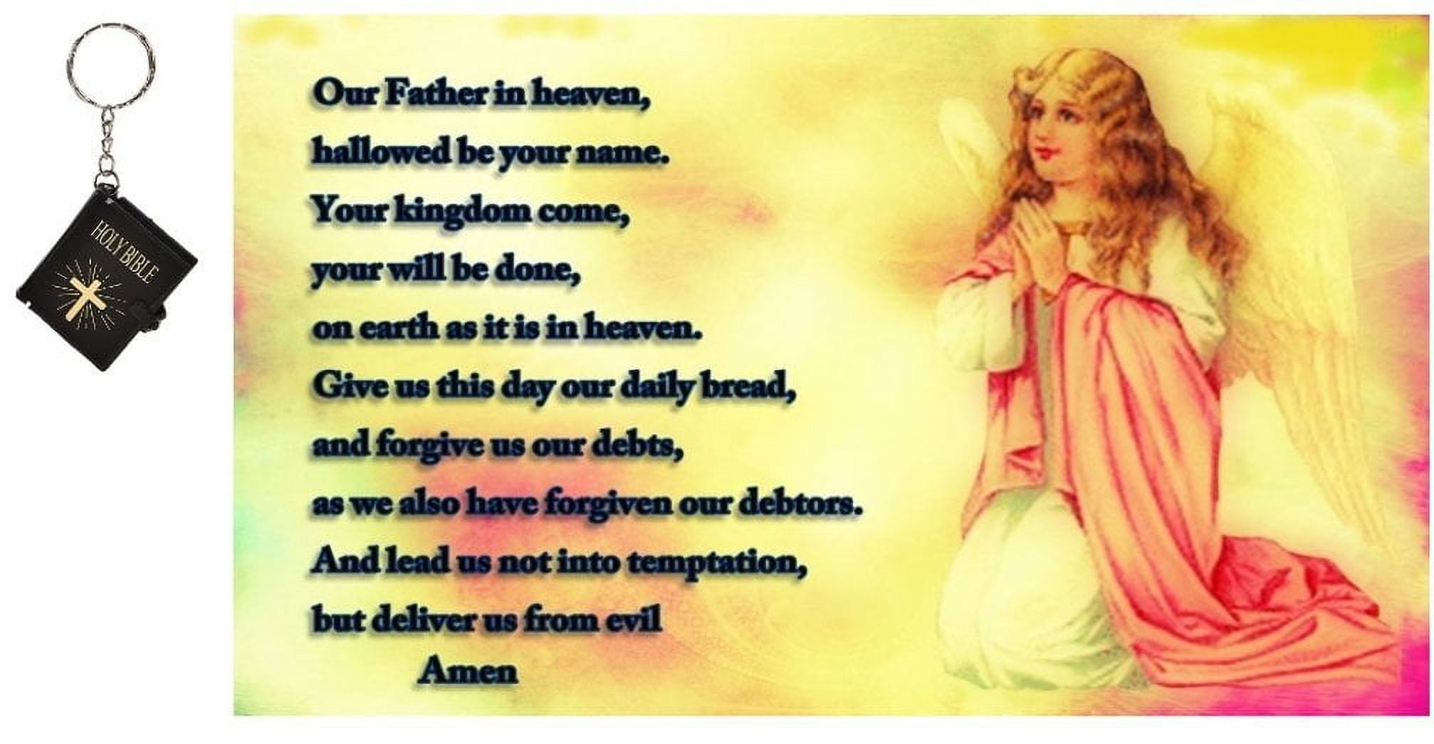 The Lord's Prayer Mouse Pad with Key Chain Bible Angel Praying Mouse ...