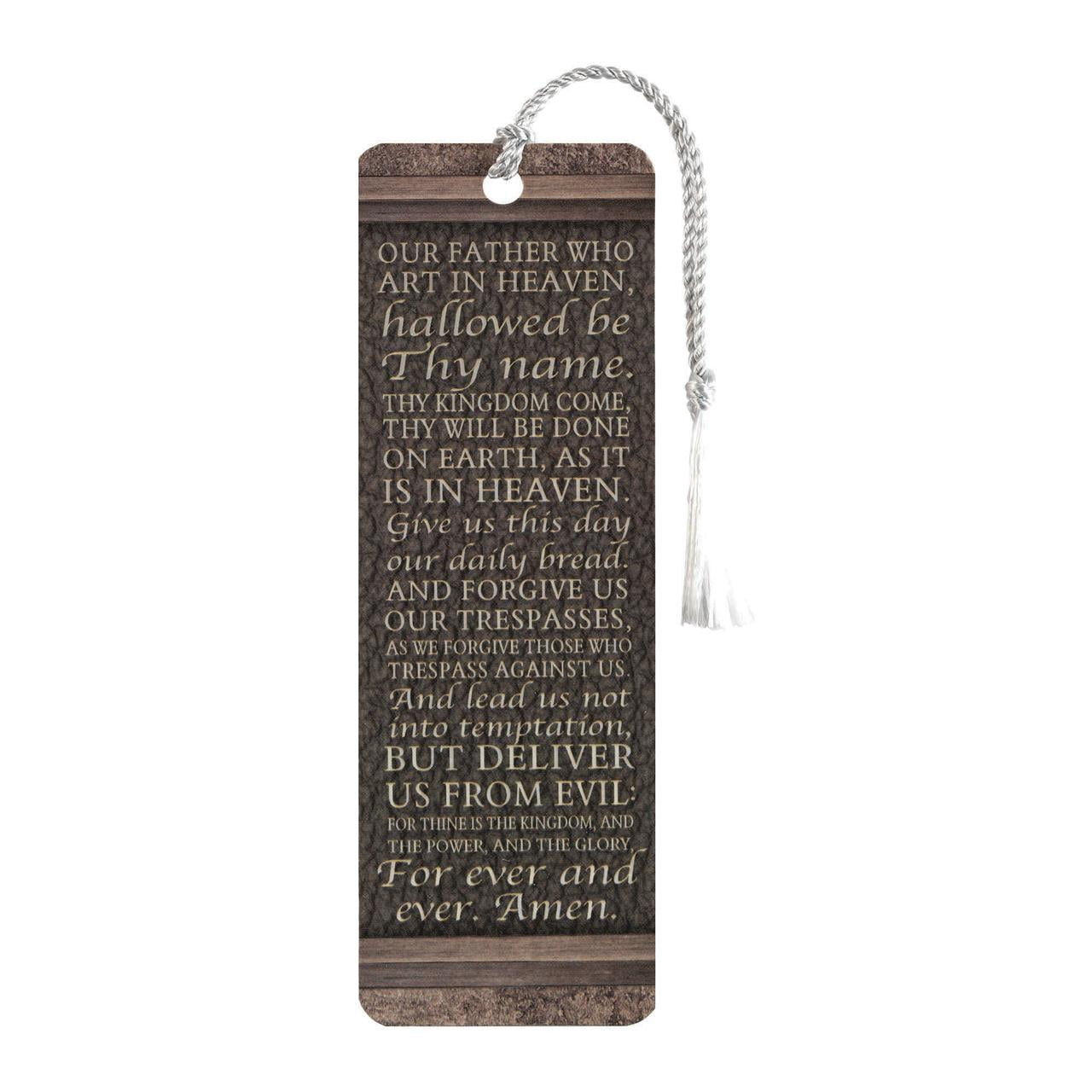 The Lord's Prayer Textured Brown 6 x 2 Cardstock Bookmark with Tassel Pack of 12