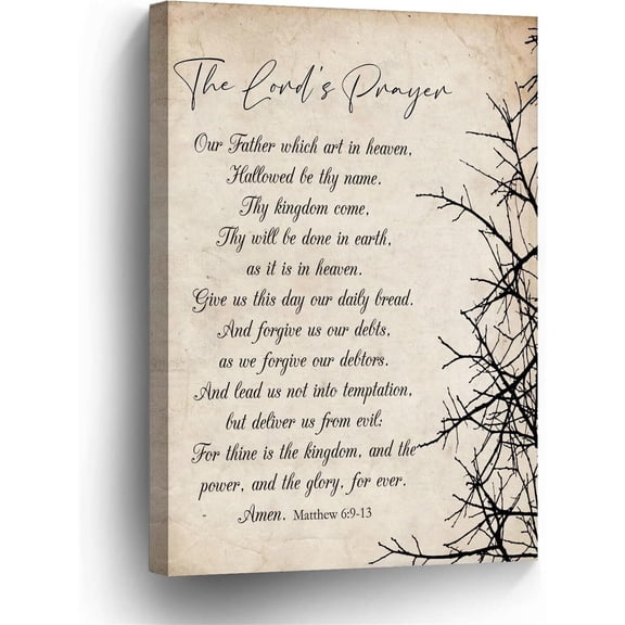 The Lord's Prayer Wall Art poster Scripture Poster Matthew 6 9-13 Traditional Christian Wall Decor for Home, Church or Office poster