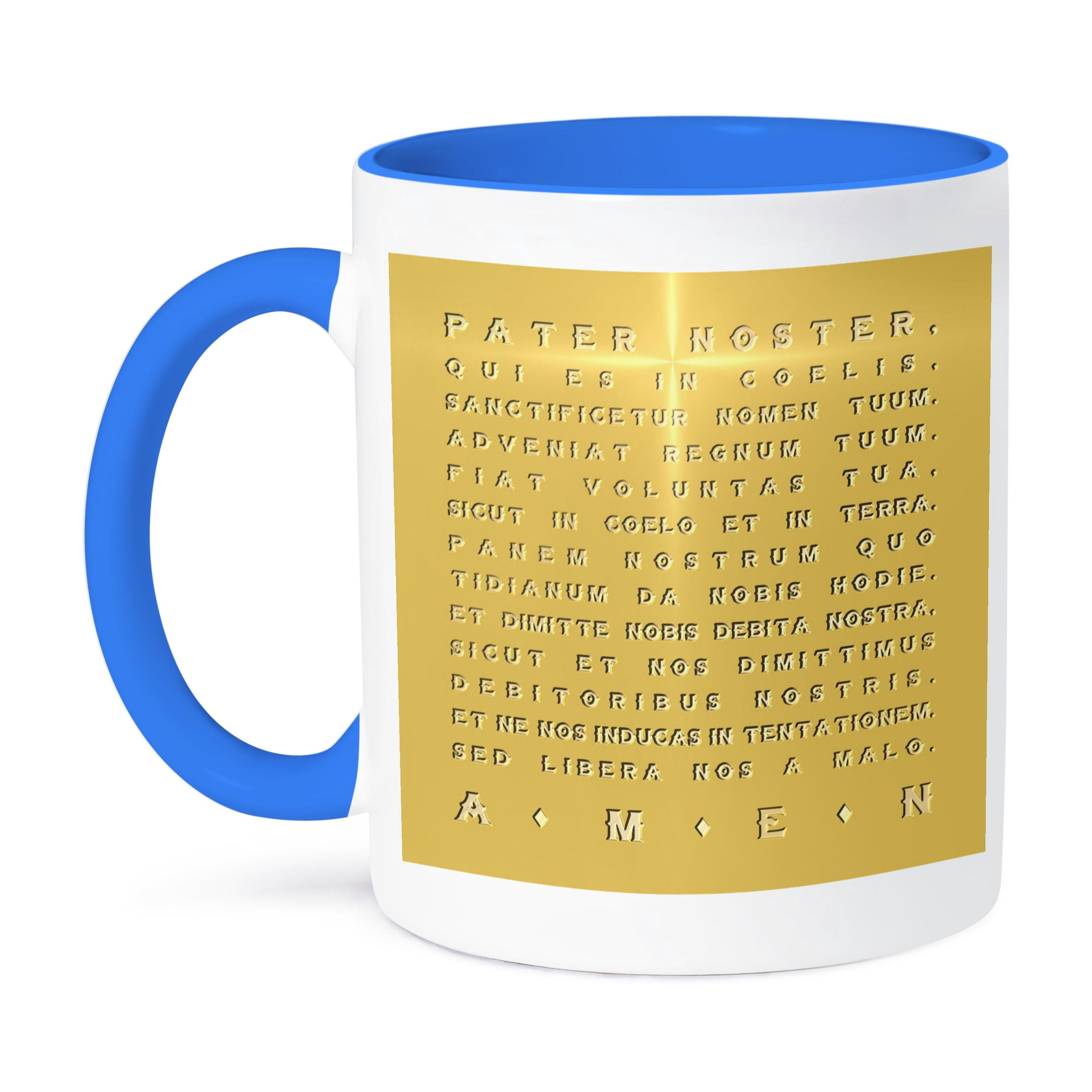 3dRose, The Lords Prayer- Gold Effect Latin Text with Crucifix ...
