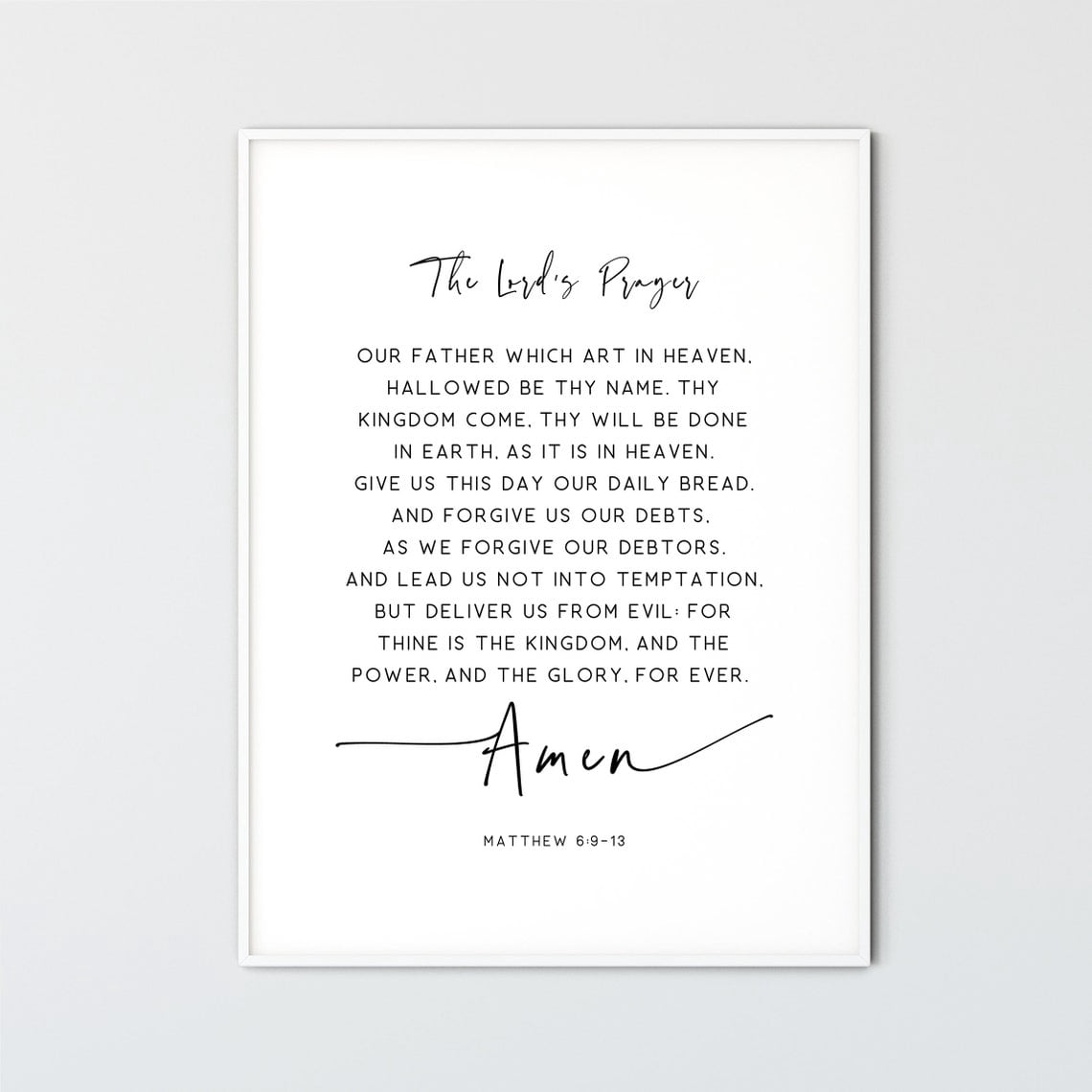 The Lords Prayer Matthew 6:9-13 Scripture Poster, Stretched Size 12x18 ...