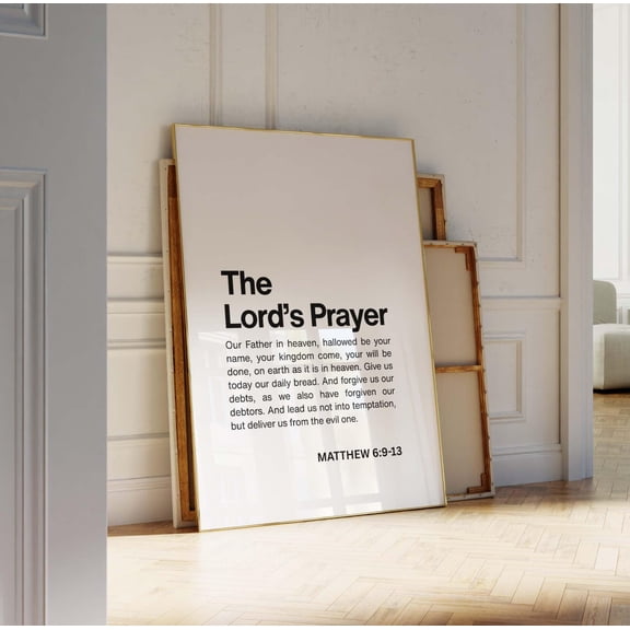 The Lords Prayer Matthew 6 Scripture Wall Art, Unframed Paper Print Size 8x12