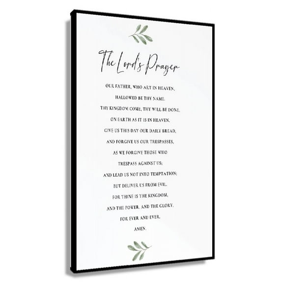 The Lords Prayer Print, Our Father's Prayer Printable, Scripture Wall Art, Bible Verse Sign for Farmhouse Christian Home Decorative Room