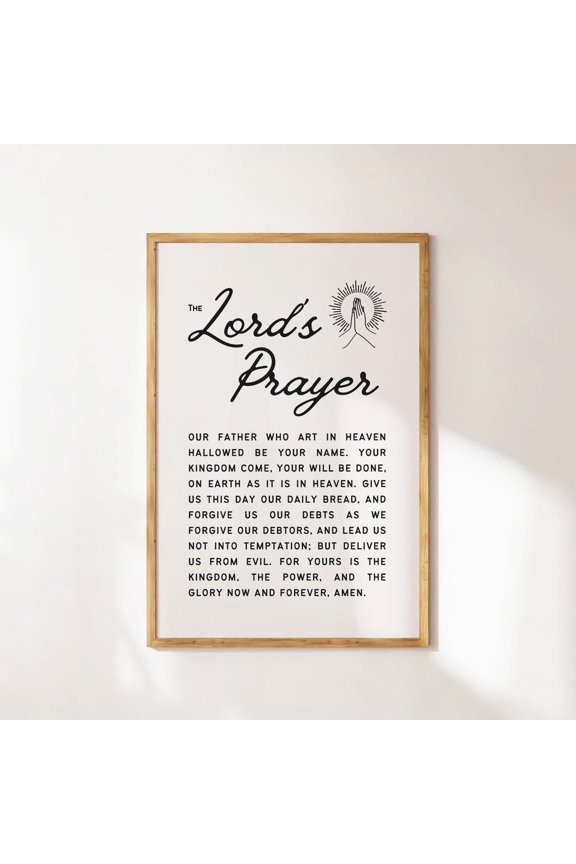 The Lords Prayer Retro Christian Wall Decoration, Unframed Poster