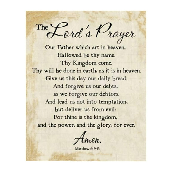 The Lords Prayer Wall Art poster Christian Wall Decor with Inspirational Bible Quotes for Living Room, Office, Church & Home Decor poster