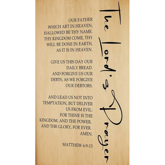 The Lords Prayer Wall Decor Prints Vintage Canvas Matthew 6 9 13 Bible Quotes Wall Art Scripture Posters for Room Decor Artwork