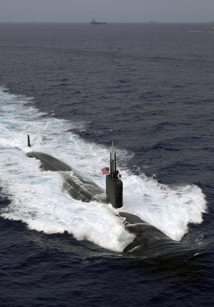 The Los Angeles-class attack submarine USS Asheville Canvas Art - Stocktrek Images (24 x 34)