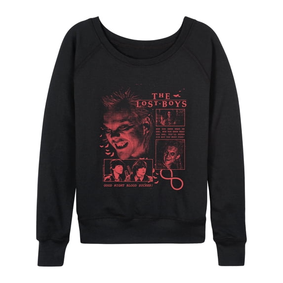 The Lost Boys - Lost Boy Grunge Women's Lightweight French Terry Wide Neck Long Sleeve Graphic Shirt