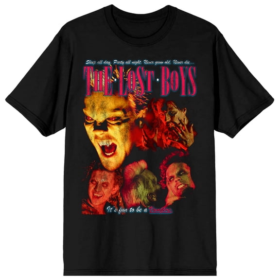 The Lost Boys Men's Vintage Horror Graphic T-Shirt Retro Distressed DTG Front Print Short Sleeve Crew Neck Tee-4XLB