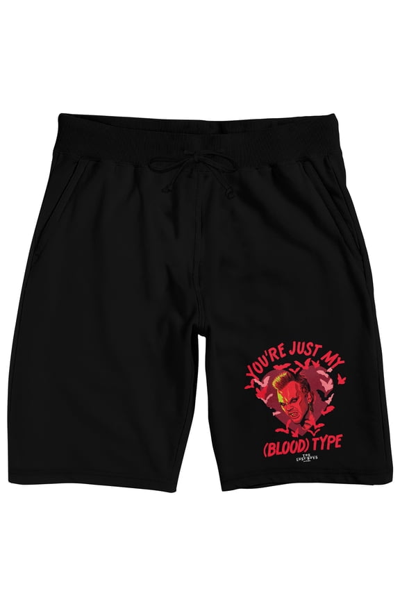 The Lost Boys Valentine's You're Not My Type Men's Black Lounge Shorts-Medium