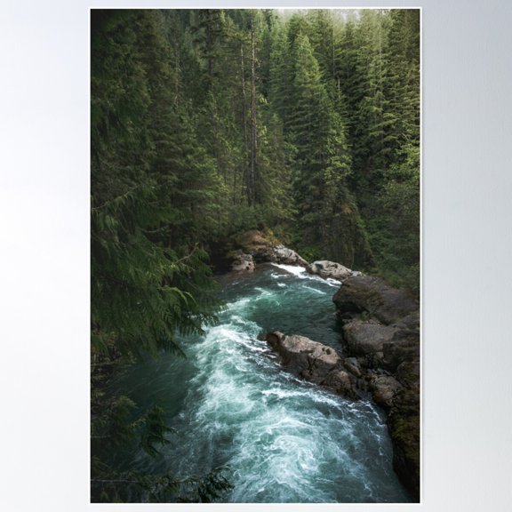 The Lost River - Pacific Northwest Adventures Poster Wall Art, Modern Wall Decor For Living Room Bedroom, 16x24 UNFRAMED
