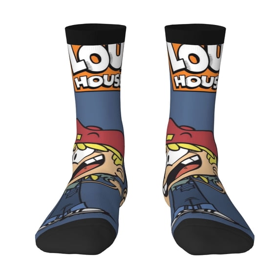 The Loud House Adult Socks Casual Tube Socks Durable Comfort Calf Socks Soft Elastic Crew Socks 3 Black