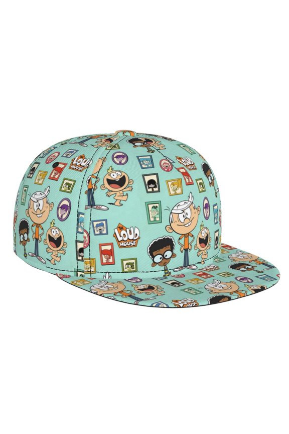 The Loud House Baseball Cap For Men, Women & Kids, Classic Flat Brim Hat Hip Hop Trucker Hat Adjustable Snapback Hat