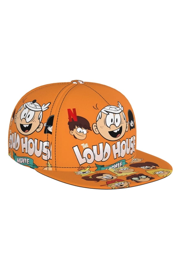 The Loud House Baseball Cap For Men, Women & Kids, Classic Flat Brim Hat Hip Hop Trucker Hat Adjustable Snapback Hat