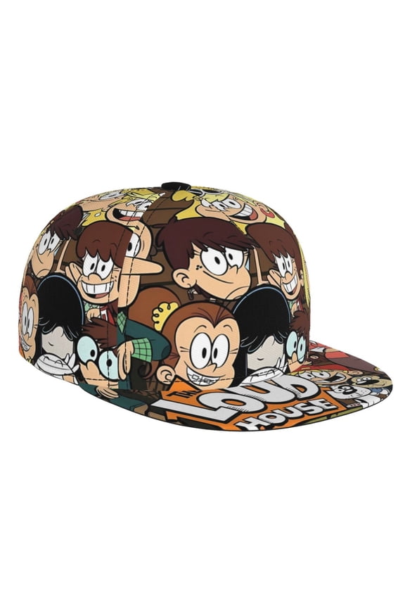 The Loud House Baseball Cap For Men, Women & Kids, Classic Flat Brim Hat Hip Hop Trucker Hat Adjustable Snapback Hat