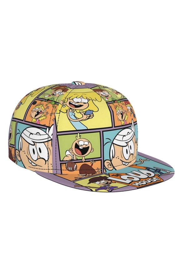 The Loud House Baseball Cap For Men, Women & Kids, Classic Flat Brim Hat Hip Hop Trucker Hat Adjustable Snapback Hat