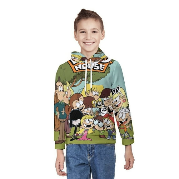 The Loud House Kid Hoodies Boys Girls 3D Graphic Sweatshirt Long Sleeve Pullover Hoodie Casual Hooded Sweater Coat M
