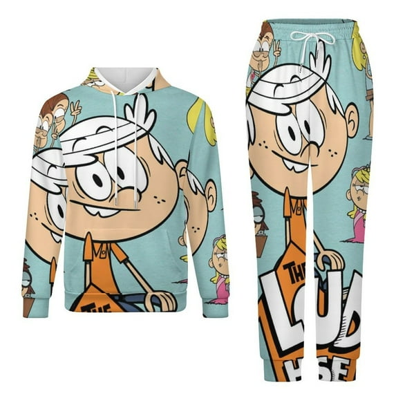 The Loud House Sweatshirt & Sweatpants Tracksuit Sets Printed Casual Pullover Hoodie & Pants Set 6XL