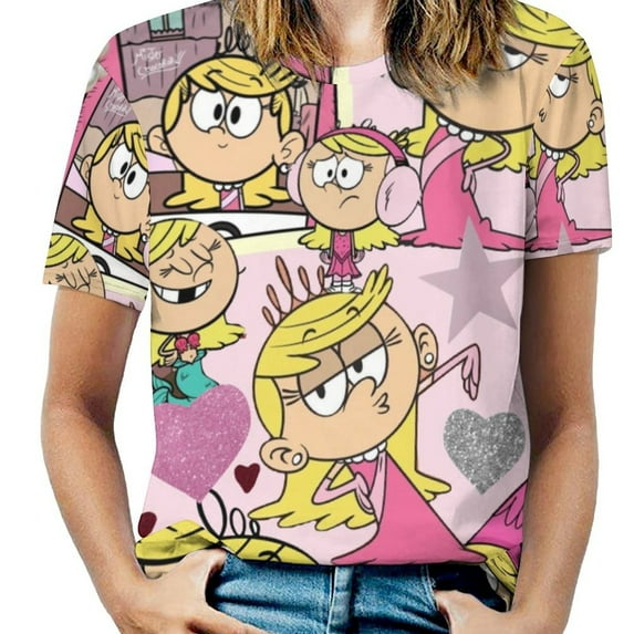 The Loud House T-Shirt for Women Casual Printed Tee Stylish Soft Graphic Shirts Top Short-Sleeve Outfit 2XL