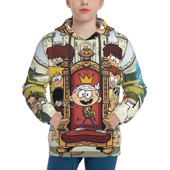 The Loud House Youth Hoodies 3D Print Pullover Hooded Sweatshirt Unisex Casual Sweater Tops Blouse Long Sleeve Kids Hoodie Medium