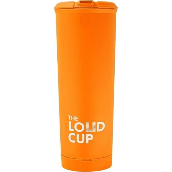 The LoudCup 20 oz Tumbler with Integrated Stadium Horn (Oriole Orange) - Worlds Loudest Cup for Noisy Fans & Game Day