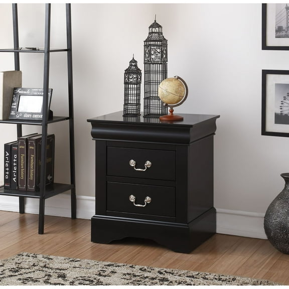 The Louis Black Finish Philippe III Nightstand