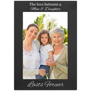 The Love Between A Mom & Daughter Engraved Anodized Aluminum Hanging/Tabletop Personlized Group Family Photo Picture Frame