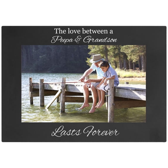 The Love Between A Peepaw & Grandson Engraved Anodized Aluminum Hanging/Tabletop Personlized Group Family Photo Picture Frame