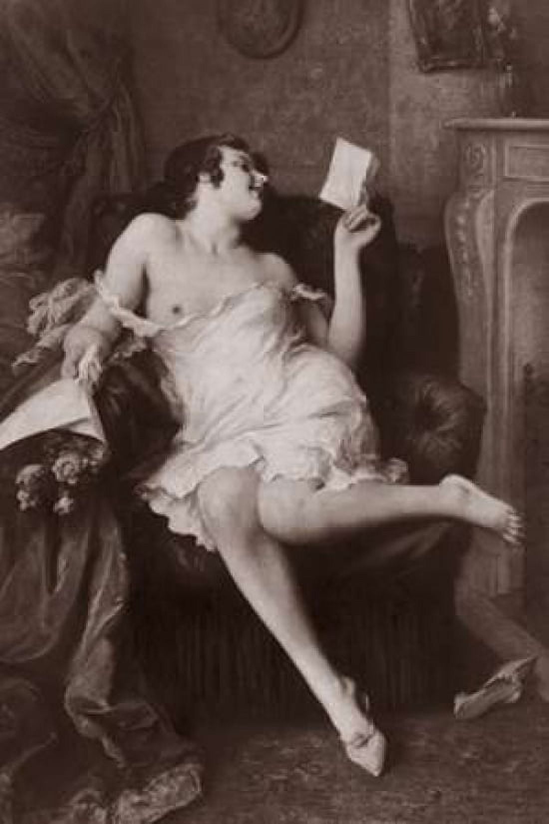 The Love Letter Canvas Art - Vintage Nudes (24 x 36)