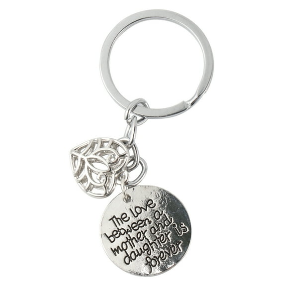 The Love between a mother and daughter is forever Key Chain Hollow Love Heart Pendant Keychain Key Ring for Mother's Day Gift