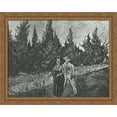 thumbnail image 1 of The Lovers The Poet s Garden IV 34x28 Large Gold Ornate Wood Framed Canvas Art by Vincent van Gogh, 1 of 2