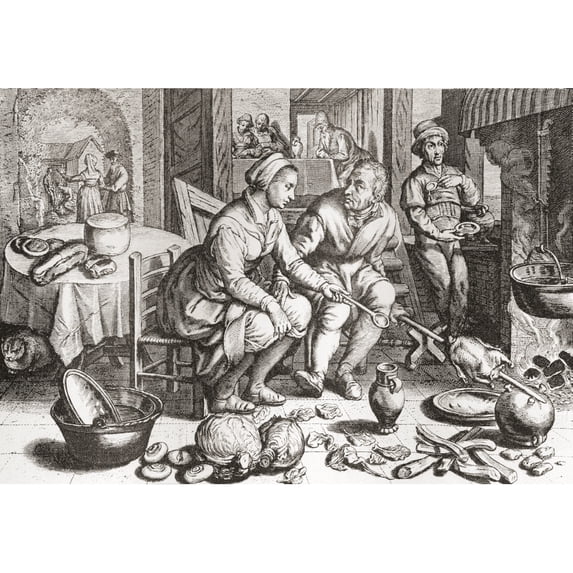 The Loving Couple after a 15th century engraving by J. Matham. From