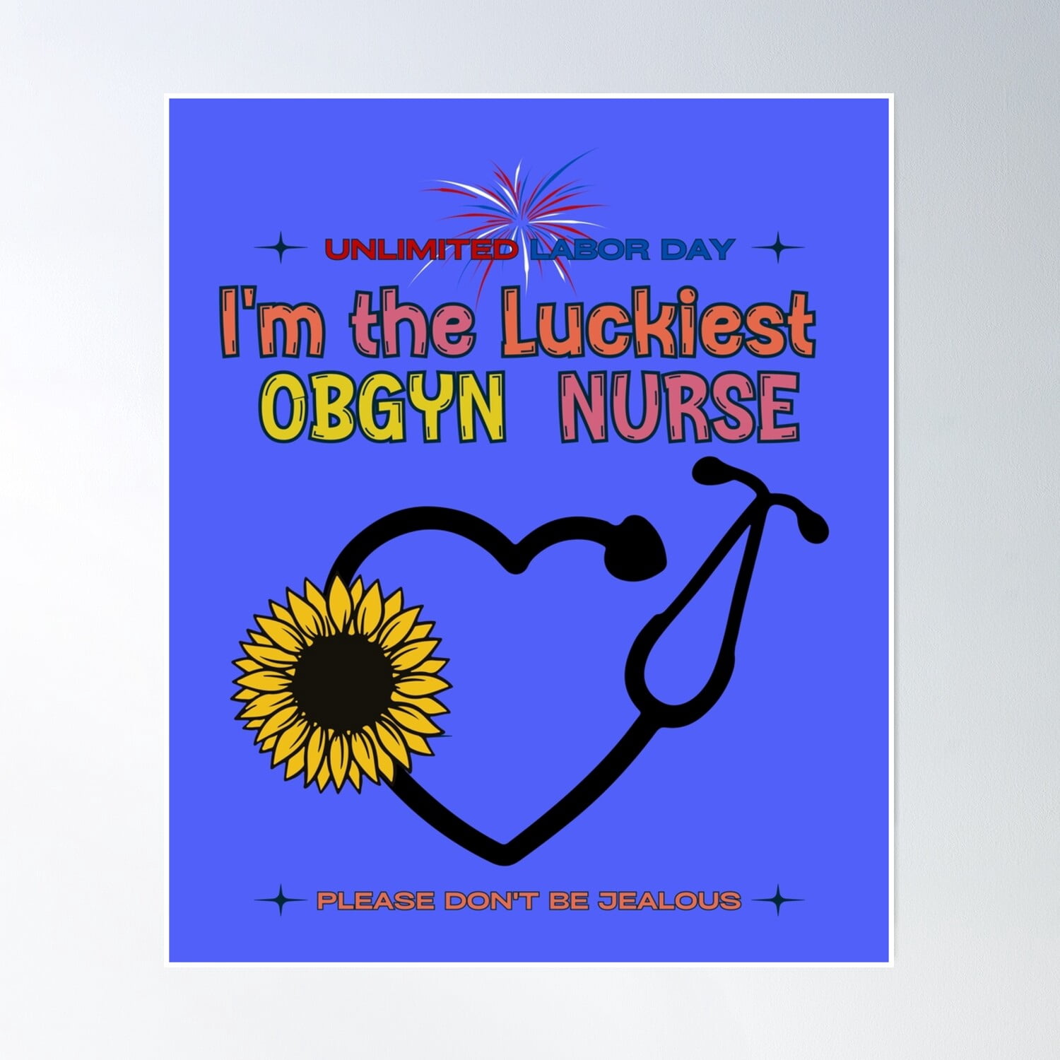 The Luckiest Obgyn Nurse Poster Wall Art, Modern Wall Decor, 12x18 ...