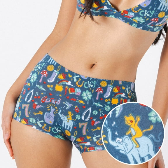 The Lucky Duck - Shinesty Lucky Symbols Modal Boyshort Underwear  XL