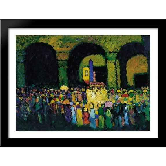 The Ludwigskirche in Munich 38x28 Large Black Wood Framed Print Art by Wassily Kandinsky