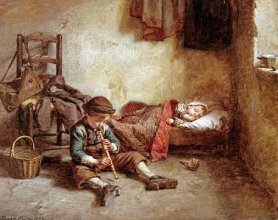 The Lullaby Canvas Art - Pierre Edouard Frere (22 x 28)