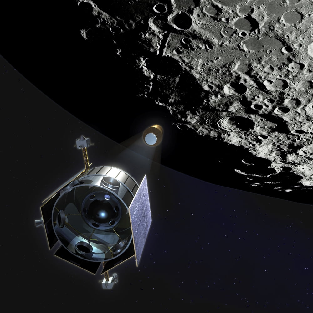 The Lunar CRater Observation and Sensing Satellite (LCROSS) Canvas Art - Stocktrek Images (28 x 28)