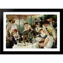 The Luncheon of the Boating Party 40x28 Large Black Wood Framed Print Art by Pierre Auguste Renoir
