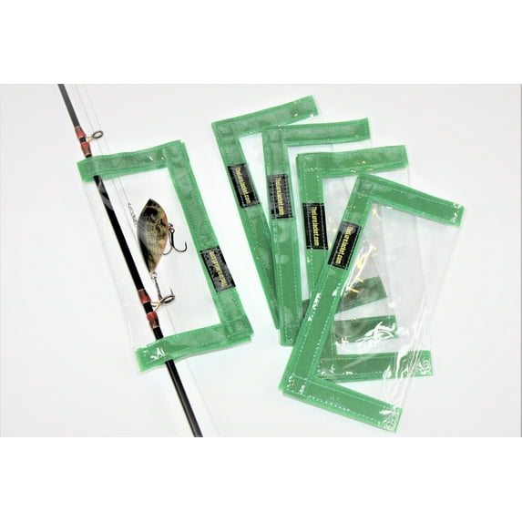 The Lure Jacket "Angler" 5-Pack - 5 Color Options 8"L x 8"W; Fishing Lure Wrap, Lure Cover