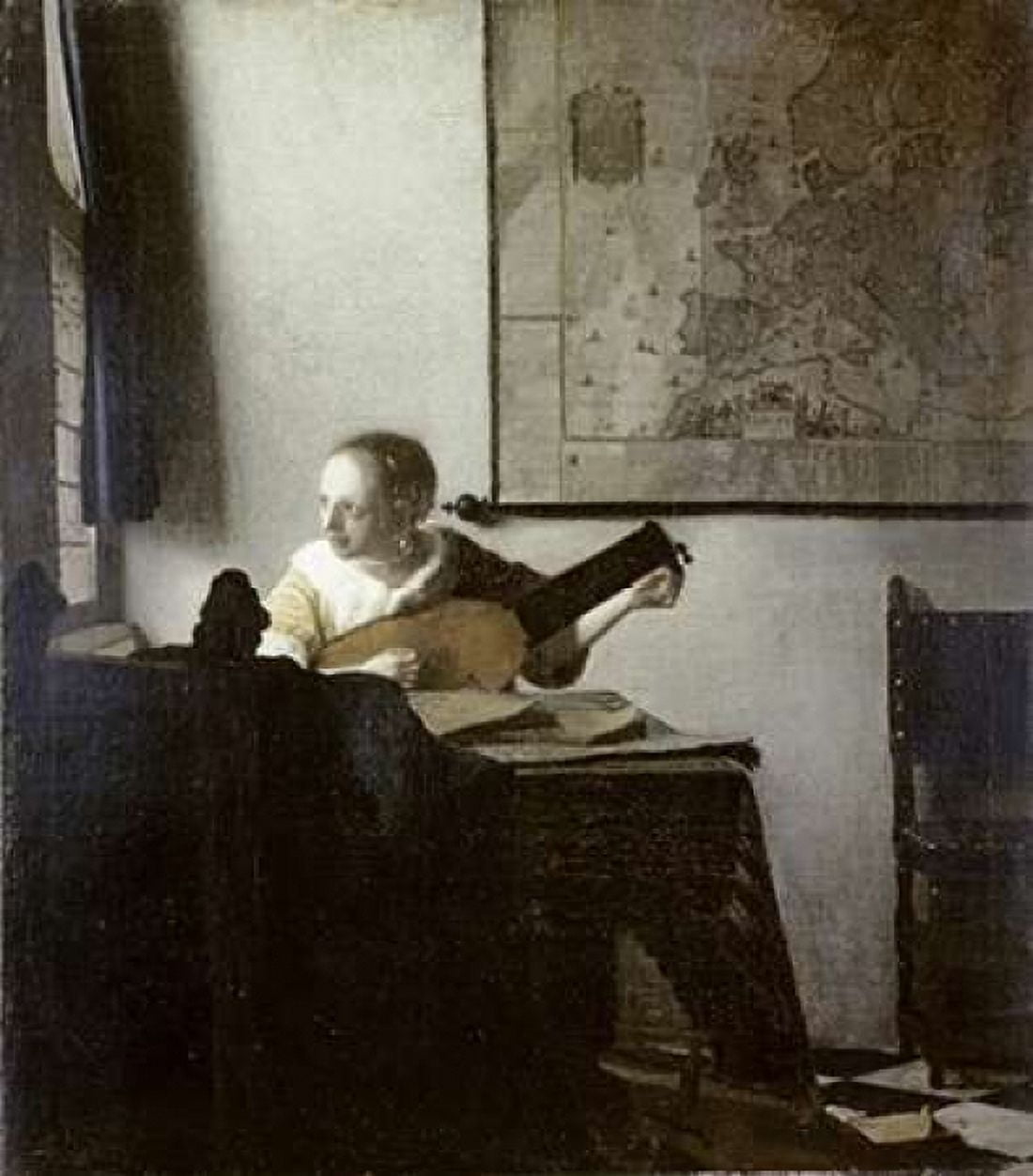 The Lute Player Canvas Art - Johannes Vermeer (24 x 24)