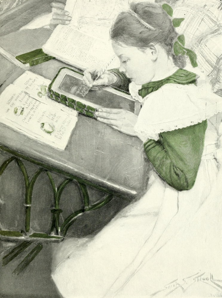 The Luxury of Children 1904 In school Canvas Art - Sarah S Stilwell (18 x 24)