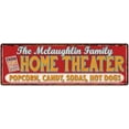 thumbnail image 1 of The MCLAUGHLIN Family Home Theater Sign Gift 6x18 Metal Movies Decor 206180100392, 1 of 1
