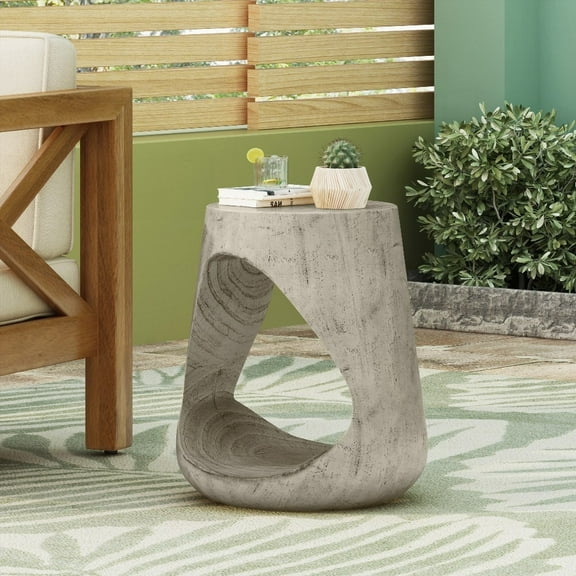 The MGO Hollow Side Table - 14.5" x 14.5" x 16.75", Grey & High Quality