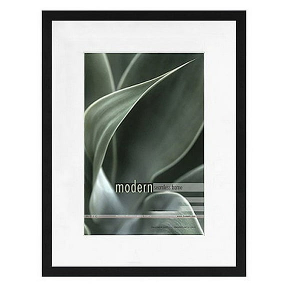 The MODERN Seamless black wood Matted 18x24 12x18 frame by Framatic - 12x18